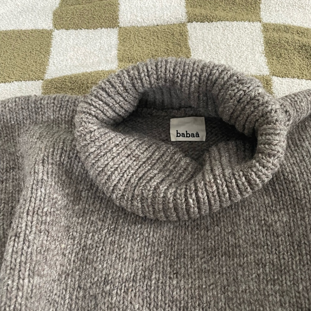 Babaa Men’s Jumper No17 Wool Turtleneck Sweater Dark Mist - Picture 4 of 15